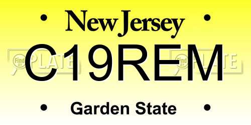 C19REM New Jersey License Plate