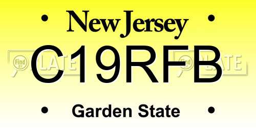 C19RFB New Jersey License Plate