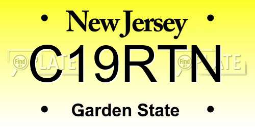 C19RTN New Jersey License Plate