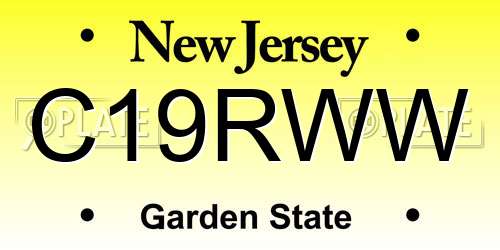 C19RWW New Jersey License Plate