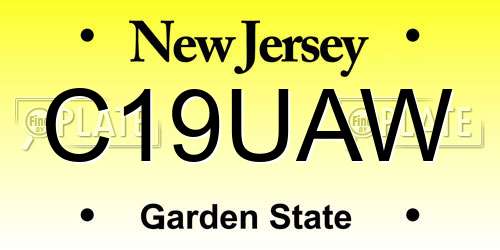 C19UAW New Jersey License Plate