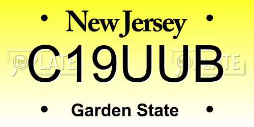 C19UUB New Jersey License Plate