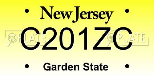 C201ZC New Jersey License Plate