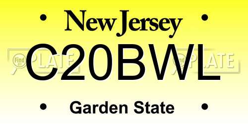 C20BWL New Jersey License Plate