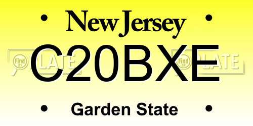 C20BXE New Jersey License Plate