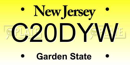 C20DYW New Jersey License Plate