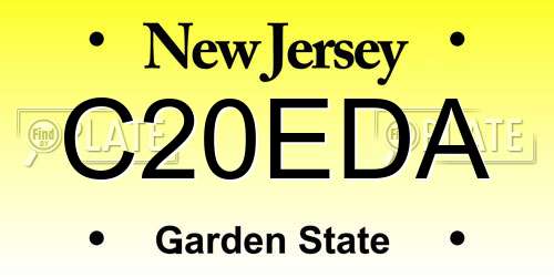 C20EDA New Jersey License Plate