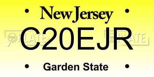 C20EJR New Jersey License Plate