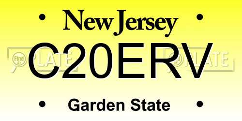 C20ERV New Jersey License Plate