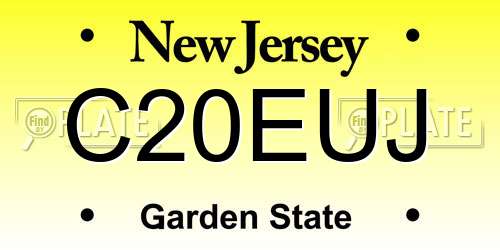 C20EUJ New Jersey License Plate