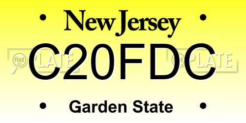 C20FDC New Jersey License Plate