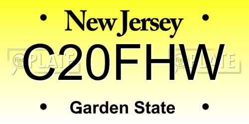 C20FHW New Jersey License Plate