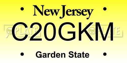 C20GKM New Jersey License Plate