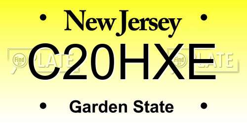 C20HXE New Jersey License Plate