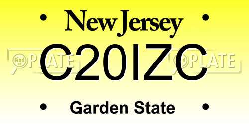 C20IZC New Jersey License Plate
