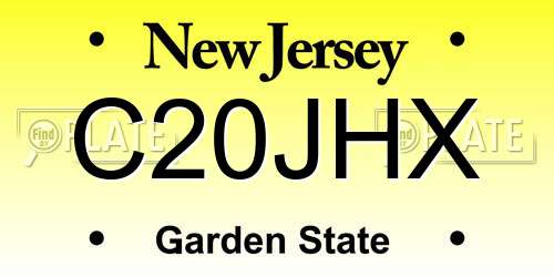 C20JHX New Jersey License Plate