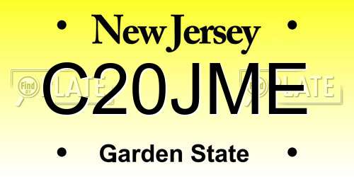 C20JME New Jersey License Plate