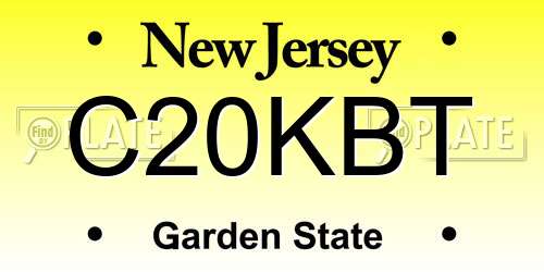 C20KBT New Jersey License Plate
