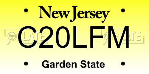 C20LFM New Jersey License Plate