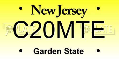C20MTE New Jersey License Plate