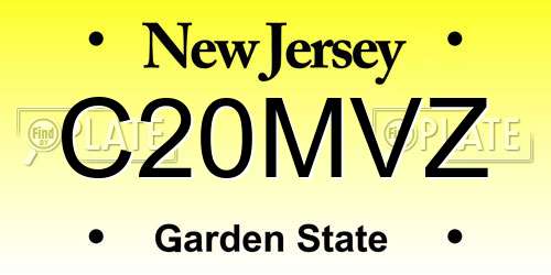 C20MVZ New Jersey License Plate