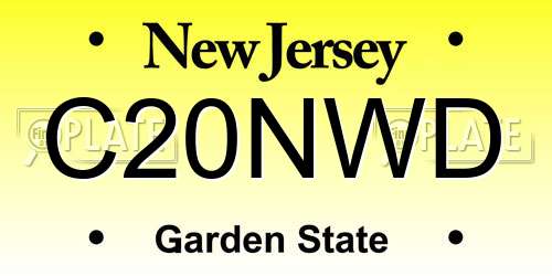 C20NWD New Jersey License Plate