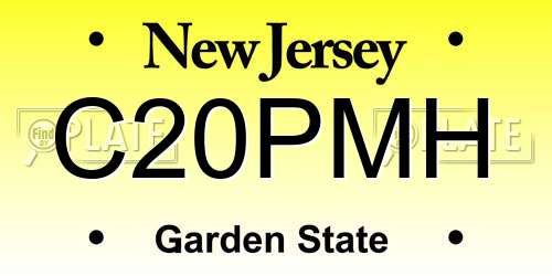 C20PMH New Jersey License Plate