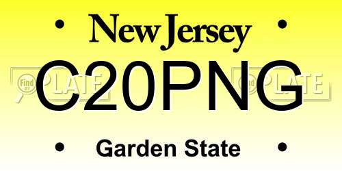 C20PNG New Jersey License Plate