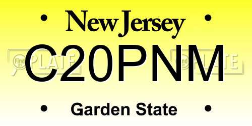 C20PNM New Jersey License Plate