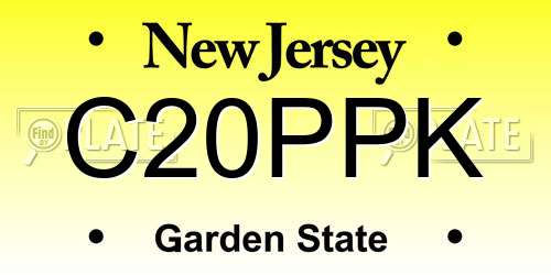 C20PPK New Jersey License Plate