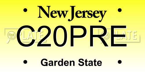 C20PRE New Jersey License Plate