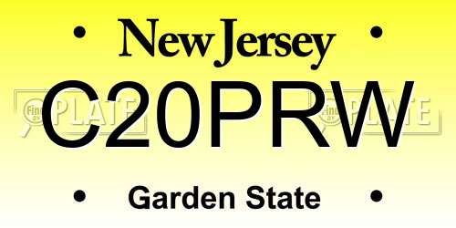 C20PRW New Jersey License Plate