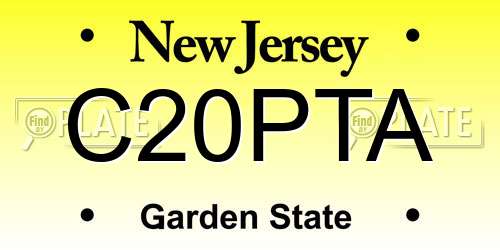 C20PTA New Jersey License Plate