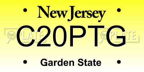 C20PTG New Jersey License Plate