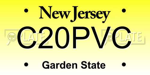 C20PVC New Jersey License Plate