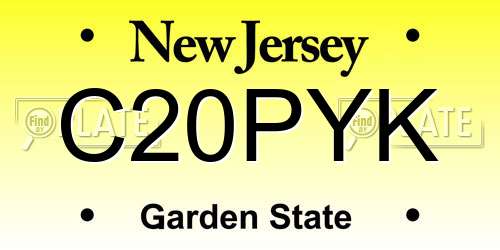 C20PYK New Jersey License Plate