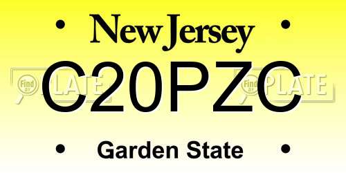 C20PZC New Jersey License Plate