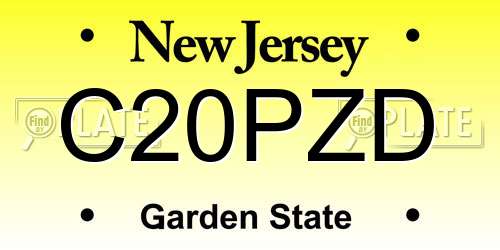 C20PZD New Jersey License Plate
