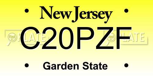 C20PZF New Jersey License Plate