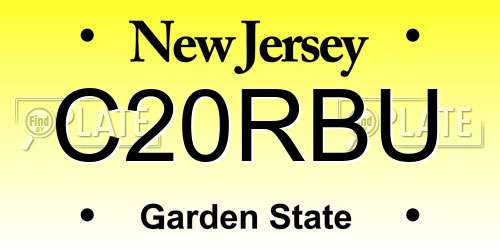 C20RBU New Jersey License Plate