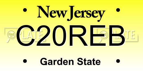 C20REB New Jersey License Plate