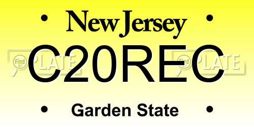C20REC New Jersey License Plate