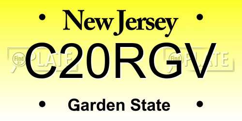 C20RGV New Jersey License Plate