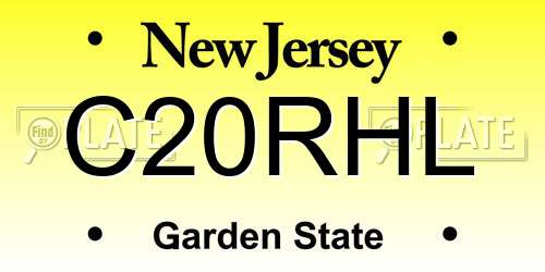 C20RHL New Jersey License Plate