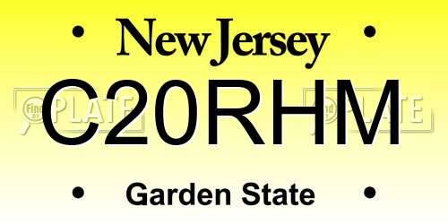 C20RHM New Jersey License Plate