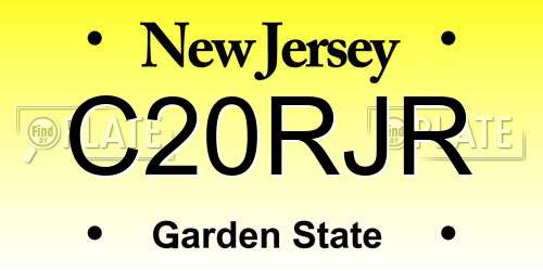 C20RJR New Jersey License Plate