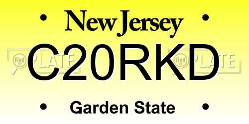 C20RKD New Jersey License Plate