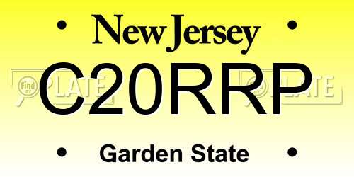 C20RRP New Jersey License Plate