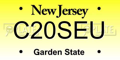 C20SEU New Jersey License Plate