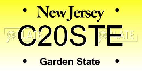 C20STE New Jersey License Plate
